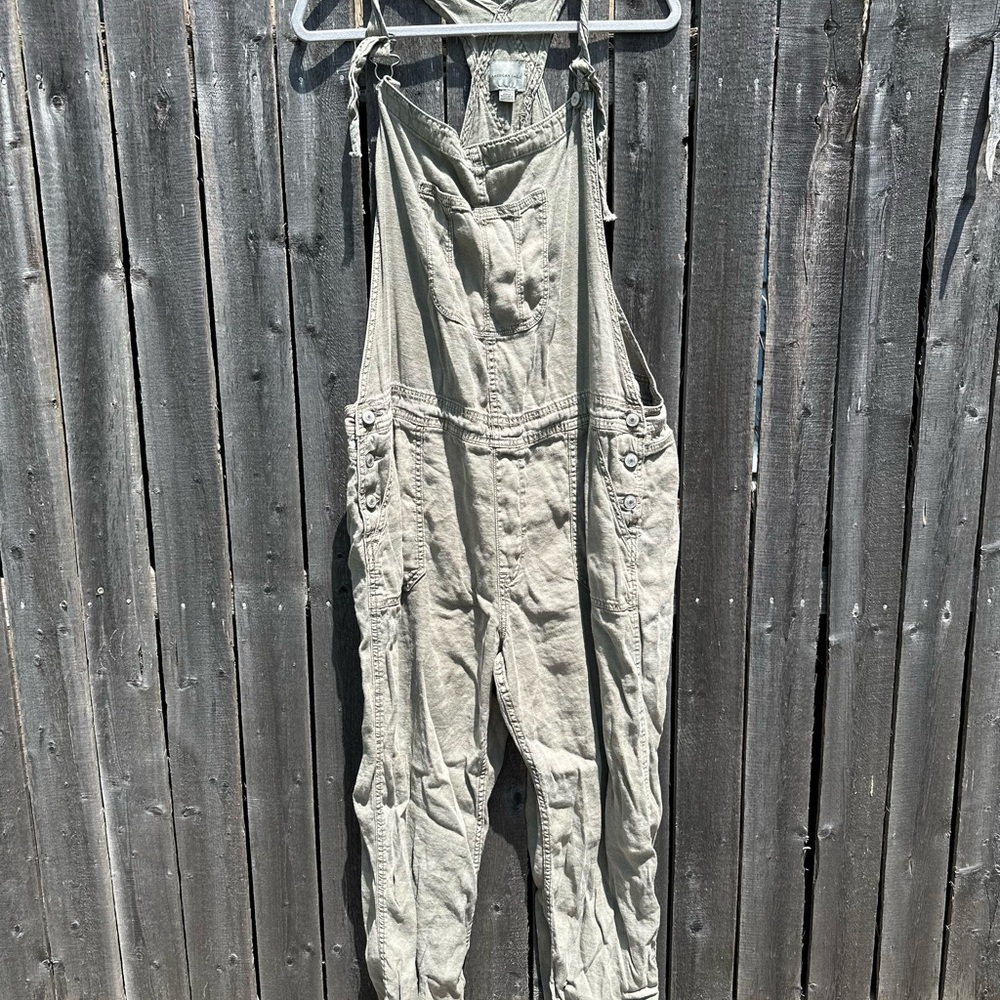 American Eagle Outfitters Army Green linen blend Overalls